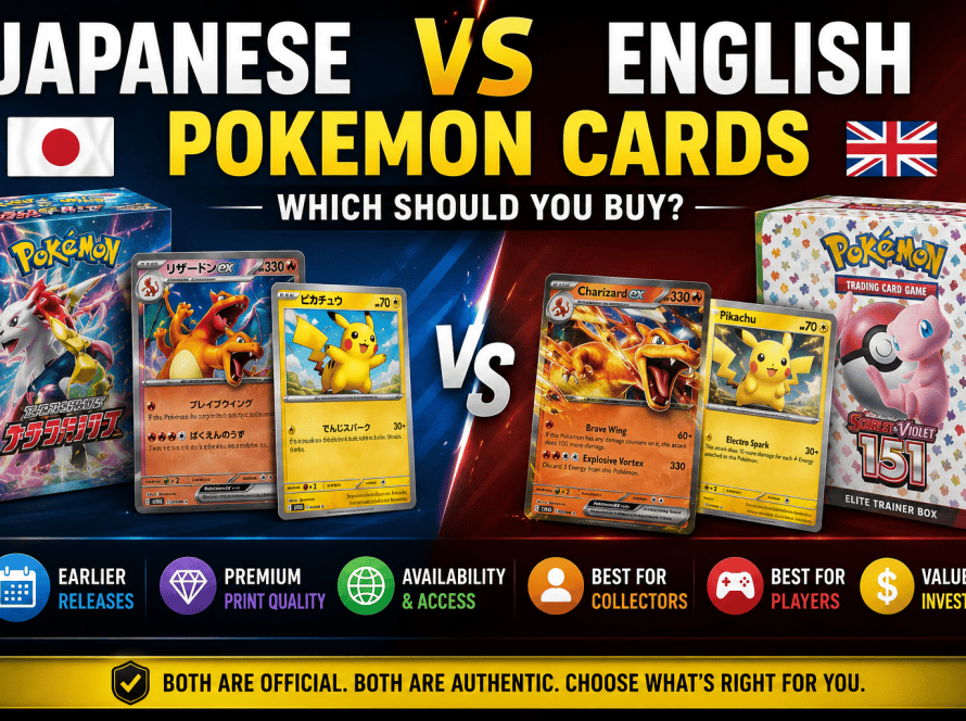Not sure whether to buy Japanese or English Pokemon cards? This guide compares print quality, rarity, pricing, pull rates, and value to help you make the right choice.